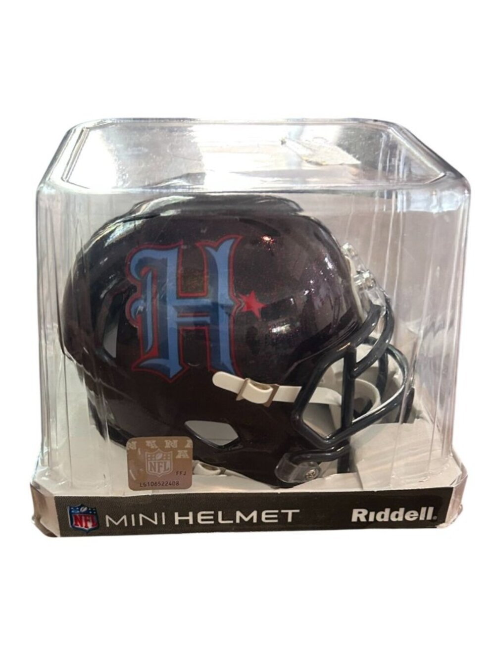 NEW Riddell NFL Houston Texans Mini Helmet In Display Box - Black & Blue Logo